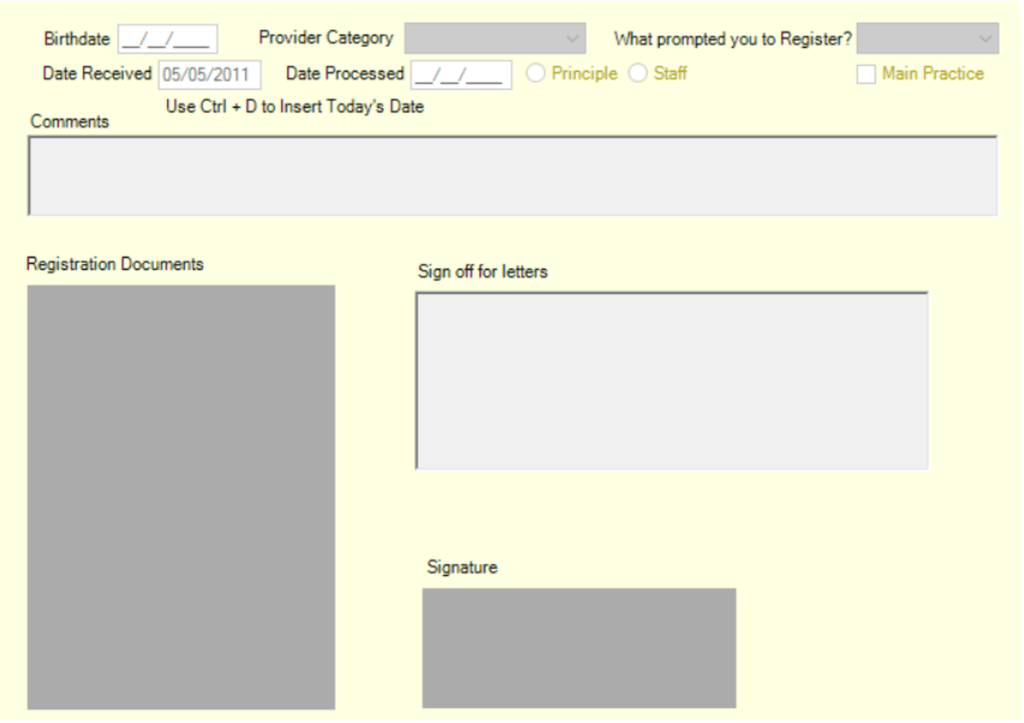 Customising Bp VIP.net - Screenshot of a Custom Provider Screen
