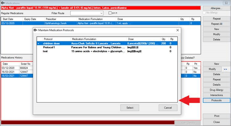 VIP.Net Prescribing Protocol display screenshot_3